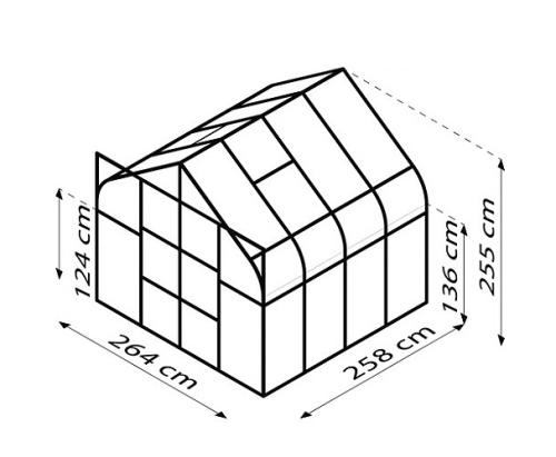 skleník VITAVIA DIANA 6700 PC 4 mm stříbrný