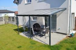 hliníková pergola LANITPLAST WALL 33 FSX antracit + čirý PC