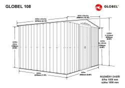 domek GLOBEL 108 ZELENÝ se střešním oknem - V183