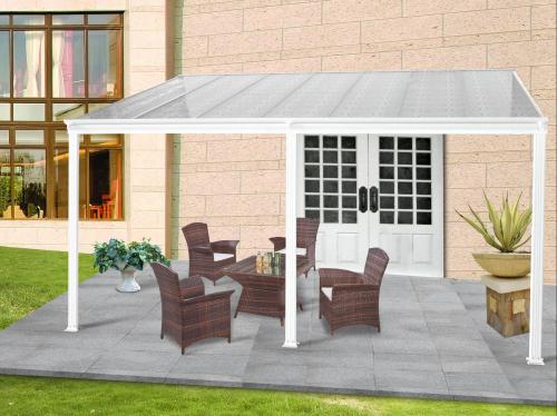 hliníková pergola LANITPLAST WALL 43 FSX bílá + bronz PC